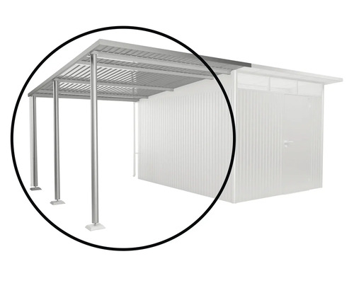 Kovový prístrešok so stĺpmi a strechou