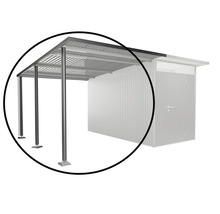 Kovový prístrešok pre auto s tromi stĺpikmi