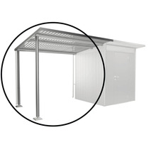 Kovový prístrešok pre auto s oceľovými stĺpikmi ako prístrešok