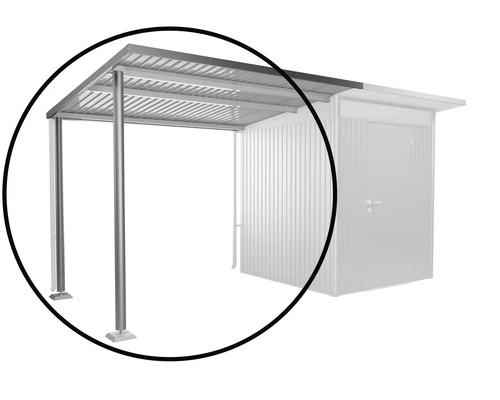 Kovový prístrešok pre auto s oceľovými stĺpikmi ako prístrešok