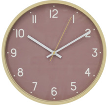 Okrúhle nástenné hodiny s ciferníkom a dreveným rámom