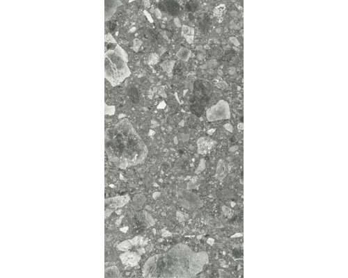 Šedá kameninová dlaždica s kamenným dekorom