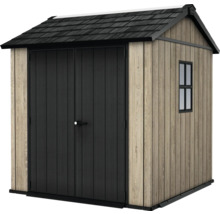 Záhradná búda s dvojkrídlovými dverami a oknom