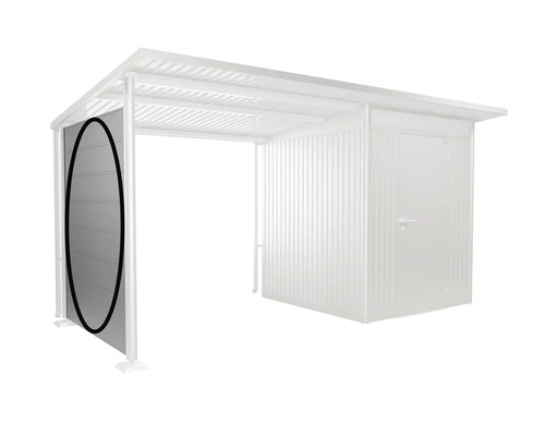 Kôlňa na náradie s bočnou stenou na uloženie záhradného náradia a nástrojov