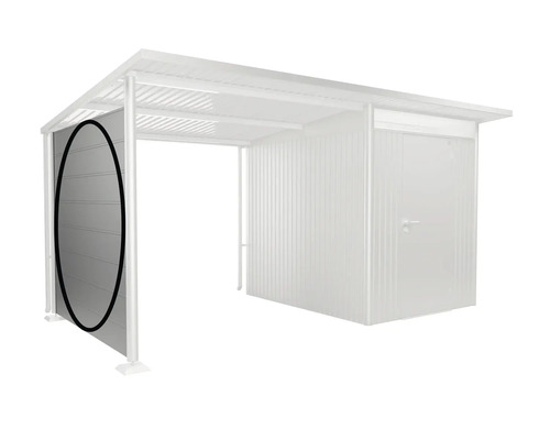 Obrázok prístrešku pre auto s bočnou stenou