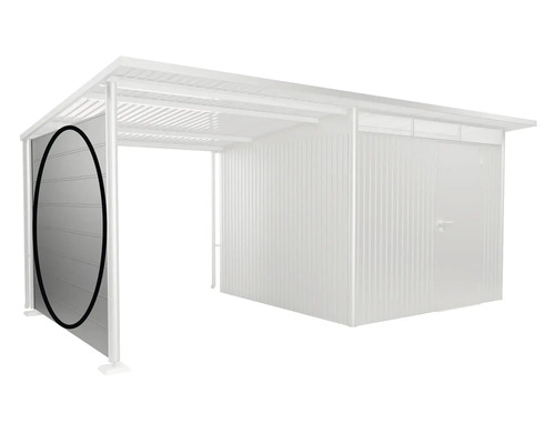 Kovový záhradný domček s prístavbou