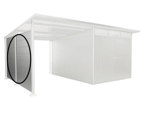 Kovová kôlňa na náradie s bočnou stenou