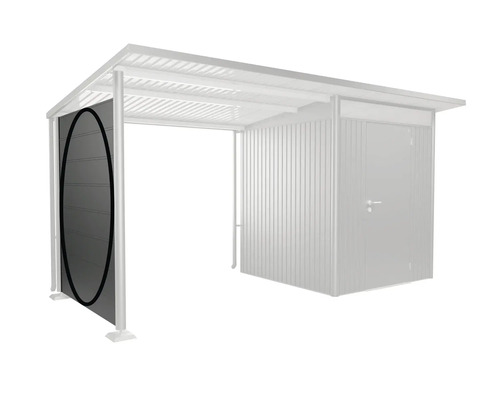 Oceľový prístrešok pre auto s bočným stenovým prvkom