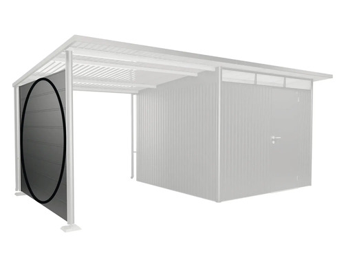 Garáž s bočným prvkom z ocele