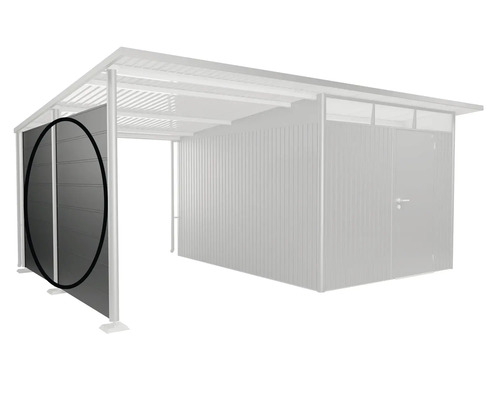 Prístrešok pre auto s bočnou stenou na ochranu pred poveternostnými vplyvmi