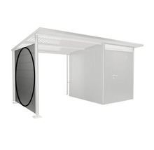 Bočná stena kôlne na náradie na ochranu proti vetru a súkromiu.