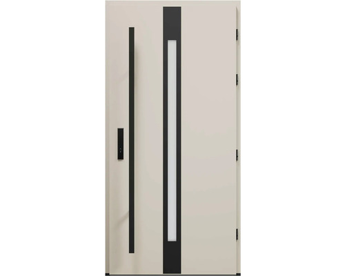 Vchodové dvere Azurit P90 Kašmír 90 P otváranie dovnútra Moderné vchodové dvere so sklenenou vložkou a rovnou rukoväťou