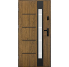 Drevené vonkajšie dvere so sklenenou vložkou a kľučkou