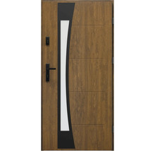 Hnedé vchodové dvere so sklenenou vložkou