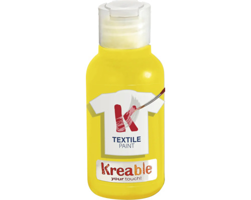 Žltá farba na textil od spoločnosti Kreable v plastovej fľaši