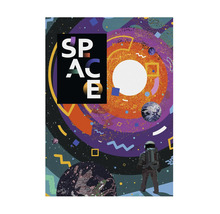 Dekoratívny vesmírny plagát s astronautom a planétami