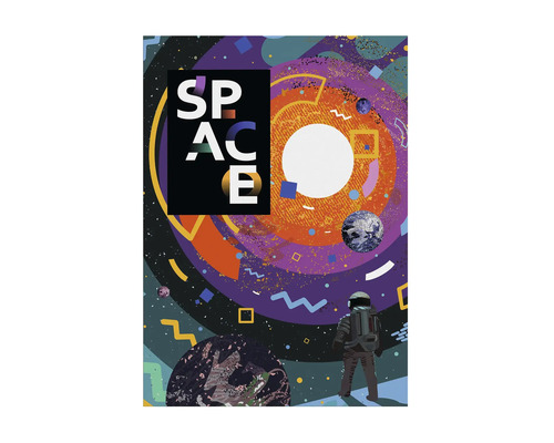 Obraz na plátne Space Multi 50x70cm Dekoratívny vesmírny plagát s astronautom a planétami