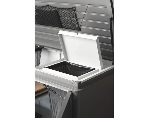 Vonkajší systém triedenia odpadu s otvoreným vekom a vreckom na odpadky