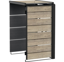 Box na smetné nádoby s dvomi dvierkami z dreva a kovu