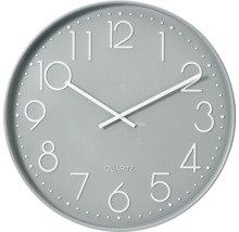 Sivé nástenné hodiny s quartzovým strojčekom a ciferníkom