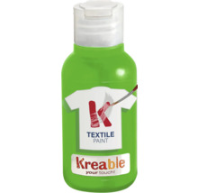 Textilná farba Kreable v zelenej plastovej fľaši s bielym vrchnákom