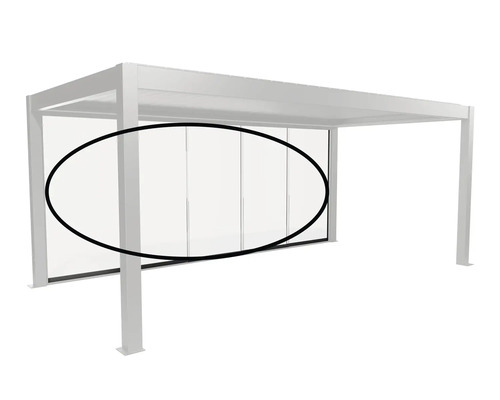 Pergola s presklenou posuvnou stenou