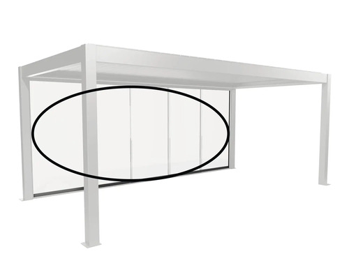 Pergola s presklenými posuvnými stenami