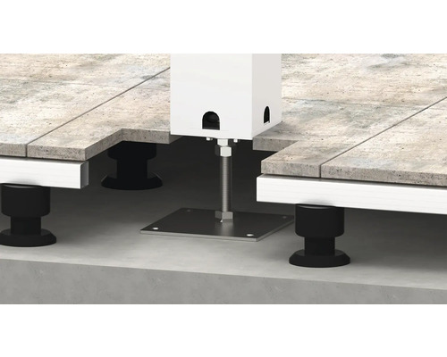 Výškovo nastaviteľná základná doska Terčová podložka so skrutkovacou pätkou pod terasové dosky