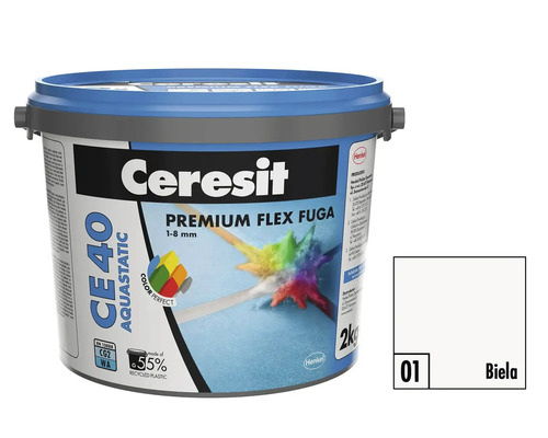 Ceresit CE 40 Aquastatic Premium Flex škárovacia hmota 1-8 mm vo vedre, 2 kg