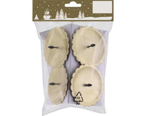 Bodec na čajovú sviečku kovový zlatý Ø7 cm 4 ks Štyri kovové držiaky sviečok v balení