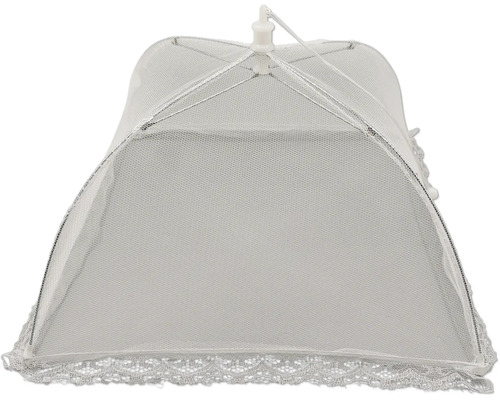 Ochranná sieť proti hmyzu na potraviny 32x32x20cm biela Sieťovaný kryt na jedlo s čipkou