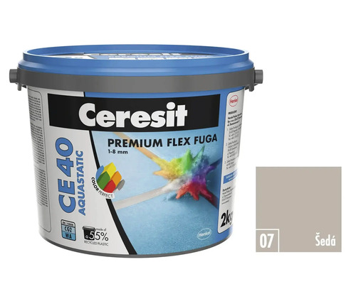 Ceresit Premium Flex škárovacia hmota CE 40 Aquastatic vo vedre, farba sivá