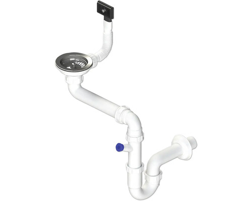 Drezový sifón 3 1/2" pre nerezové drezy SPNS3S Drezová odpadová súprava so sifónom a prípojkou spotrebiča