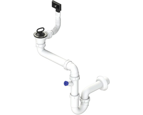 Drezový sifón 1 1/2" pre nerezové drezy SPNS1S Sifón s prepadovou súpravou pre umývadlo