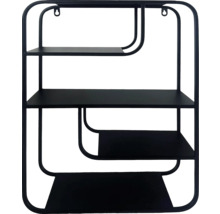 Nástenná polica s tromi policami a kovovým rámom