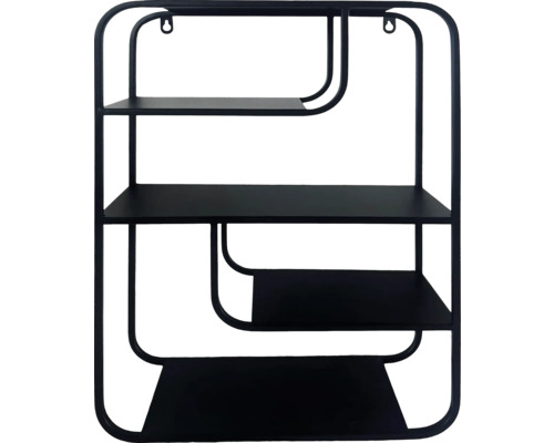 Nástenná polica s tromi policami a kovovým rámom