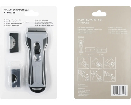Súprava škrabiek na sklo, jedenásťdielna