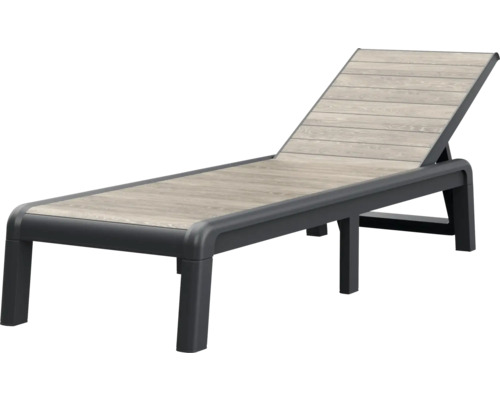 Nastaviteľné záhradné ležadlo s vzhľadom dreva