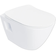 Závesné WC z keramiky so zatvoreným vekom.