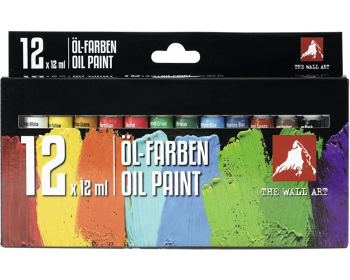 Olejové farby 12 ml, 12 ks Sada olejových farieb The Wall Art s dvanástimi farbami v tubách