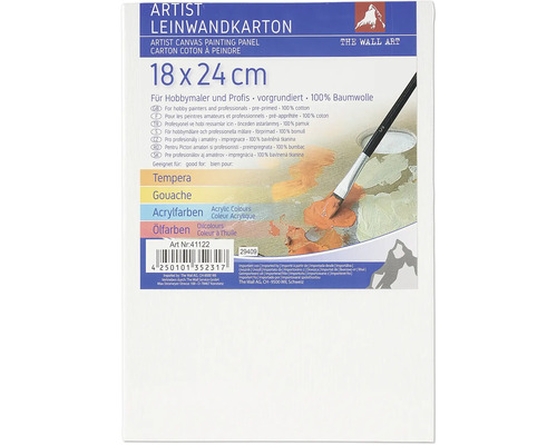 Umelecký maliarsky kartón 18 x 24 cm, s impregnáciou, 100 percent bavlnená tkanina