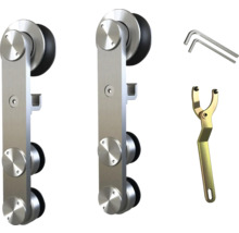 Dve kovania kovových posuvných dverí s príslušenstvom