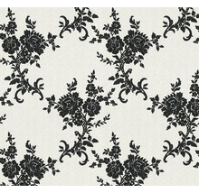 Tapeta s čiernym kvetinovým vzorom