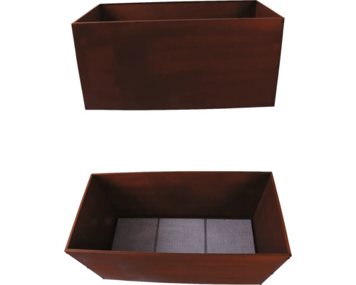 Kvetináč Lafiora nerezový 115 x 55 x 55 cm hrdzavý Dva kovové kvetináče