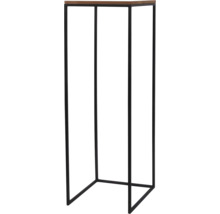 Stojan na kvety s drevenou doskou a kovovým rámom