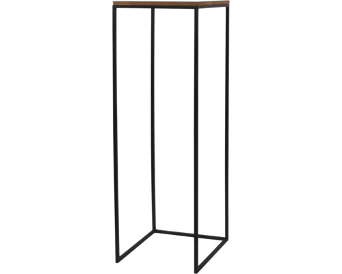 Stojan na kvety s drevenou doskou a kovovým rámom