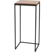 Príručný stolík s drevenou doskou a kovovým rámom