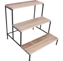 Trojposchodový regál na rastliny z dreva a kovu