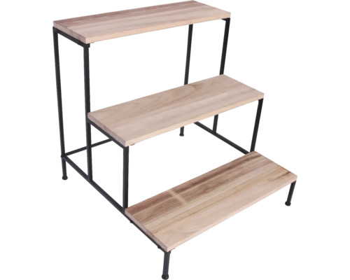 Trojposchodový regál na rastliny z dreva a kovu