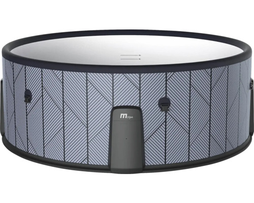 Nafukovacia okrúhla vírivka s geometrickým vzorom.